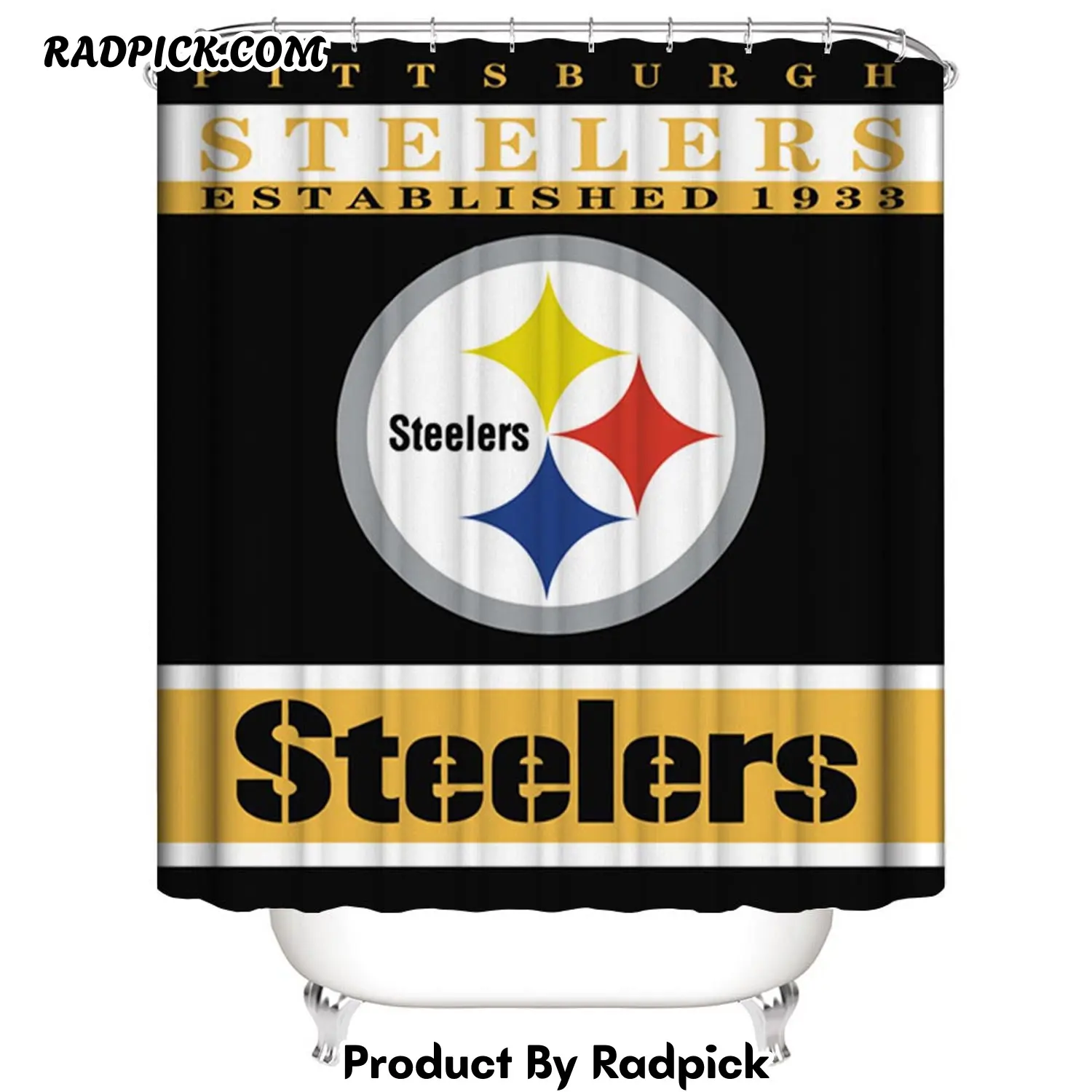 Football team flag pittsburgh steelers shower curtain rp387909